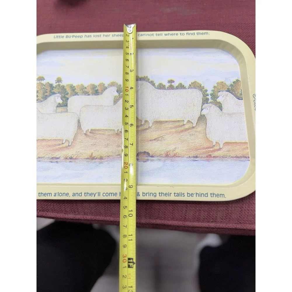 Vintage Metal Folk Art Serving Tray featuring the 